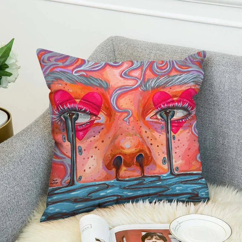 Axyaa 40x40 Jane Koluga Art Pillow Cover for Home Decor and Car Sofa Fall Theme
