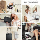 Axyaa LED Mirror Makeup Case|Travel Cosmetic Bag with Dividers & Brush Holder