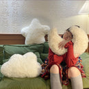 Axyaa Solid Color Cloud Cushion Simple Star Sofa Backrest for Women's Bedroom