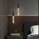 Axyaa Black Crystal Bubble Pendant Light - Modern LED Kitchen Island Ceiling Fixture