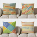 Axyaa Colorful Geometric Pattern Throw Pillow Cover for Sofa, Bedroom, Car