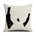 Axyaa Funny Cats Linen Pillow Cover 45x45cm - Farmhouse Decor & Office Throw Pillowcase