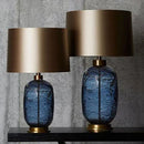 Axyaa Blue Glass Floor Lamp | American Style LED Light for Living Room