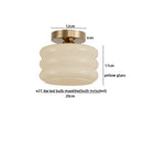 Axyaa Modern Creamy Glass Iron LED Ceiling Lamp for Aisle and Balcony Lighting