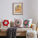Axyaa Retro Embroidered Square Sofa Pillows for American Rustic Style Décor