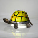Stained Glass Turtle Night Light - Colorful Glass Lamp, Art Deco Style by Axyaa