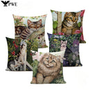 Axyaa Cat Garden Relax Pillowcase
