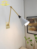 Axyaa Athena Brass Wall Lamp LED Swing Arm Sconces Black/Gold Kitchen Study