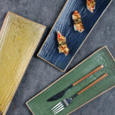 Axyaa Sushi Plate: Ceramic Rectangular Fish Plate for High-Value Sashimi & BBQ