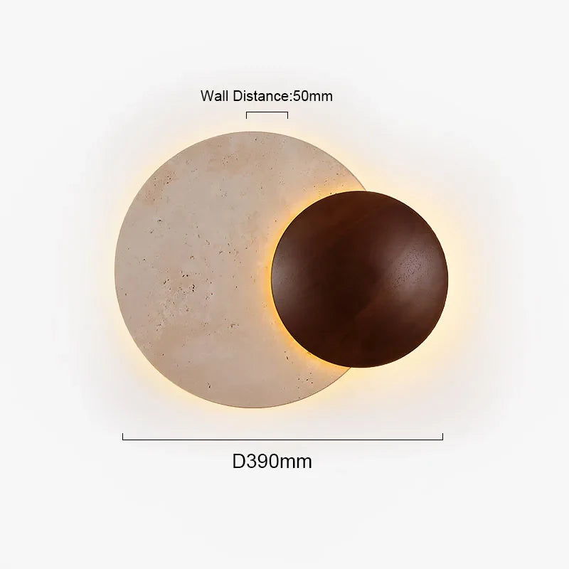 Yellow Travertine Wabi Sabi Style LED Wall Lamp by Axyaa