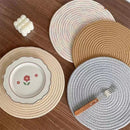 Axyaa Round Cotton Dining Mat Set: Thermal Insulation, Anti-Scalding, for Tableware
