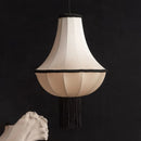 Axya Cream Style Chandelier: Elegant, Minimalist Fabric Pendant Lamp for Living Room, Restaurant & Bedroom