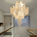 Axyaa Crystal LED Chandelier with Tassel Pendant and Aluminum Chain