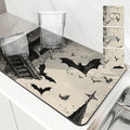 Axyaa Halloween Bat Church Bell Absorbent Drying Mat