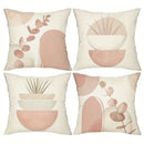 Geometric Leaf Pattern Pillow Cover for Bohemian Home Decor - Axyaa