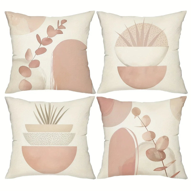 Geometric Leaf Pattern Pillow Cover for Bohemian Home Decor - Axyaa