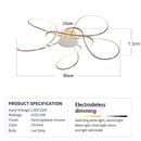 Axyaa Modern LED Ceiling Light for Living Room & Bedroom, Chrome/Gold Plated, AC110-240V