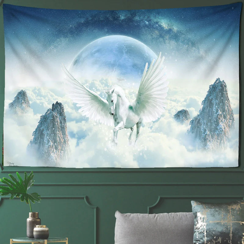 Axyaa Forest Unicorn Tapestry for Home Decoration and Wall Hanging