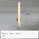 Axyaa Marble & Copper LED Wall Lamp for Bedroom, Living Room, Bathroom Lighting