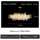 Axyaa Gold Glass Chandelier Pendant Lamp for Home Decor Lighting