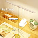 Axyaa Double Head Desk Lamp with Touch Dimming, USB Clip On, Flexible Gooseneck