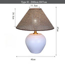Axyaa Japanese Ceramic LED Floor Lamp with Fabric Lampshade for Home Decor