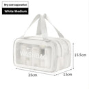 Axyaa Travel Toiletry Storage Bag: Portable Makeup Organizer for Dry/Wet Cosmetics.
