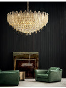 Axyaa Crystal Ceiling Chandelier Light for Dining Bedroom Hotel Living Room