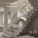 Axyaa Nordic Villa Resin Pendant Chandelier - Wabi-sabi Style Irregular E27 Staircase Lamp