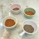 Axyaa Ceramic Seasoning Plates with Handles and Mini Milk Cups