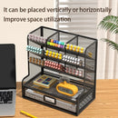 Axyaa Mesh Desk Organizer with 9 Compartments and 1 Drawer for Office, Home, School