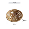 Axyaa Rattan Woven Towel Tray Snack Nut Plate Fruit Basket Kitchen Storage