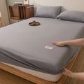 Axyaa Waterproof Washed Cotton Fitted Sheet Set