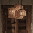 Axyaa Japanese Rattan Pendant Light: Vintage Wabi-sabi Lantern for Living Room, Dining, Kitchen Island