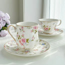 Axyaa British Floral Coffee Cup and Saucer Set | Elegant European Afternoon Tea Mug