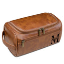 Axyaa Men's PU Leather Toiletry Bag: Personalized Travel Organizer for Groomsmen, Birthday, Bachelor Gift