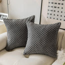 Axyaa Corduroy Throw Pillow Cover 45x45 for Sofa Bed Living Room Plush Cushion Case