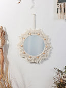 Nordic Boho Macrame Round Wall Mirror by Axyaa - Home Decor Crafts