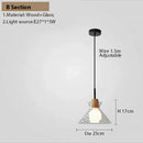Nordic Art Wooden Pendant Lamp E27 Vintage Lighting by Axyaa