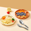 Axyaa Silicone Dinner Plates Durable Salad Plate Reusable Microwave Safe Tableware