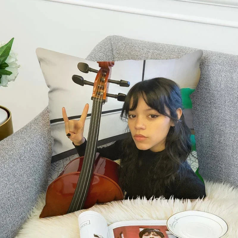 Jenna Ortega Body Pillow Cover 40x40 - Axyaa Decorative Cushion Case