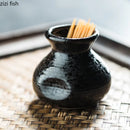 Axya Ceramic Toothpick Holder: Portable Dining Table Storage Container