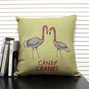 Axyaa Cartoon Animal Print 45x45cm Linen Cushion Cover - Sofa, Car, Chair Pillow Case