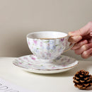 Axyaa Retro Floral Hand-painted Phnom Penh Coffee Cup Saucer - British French Style