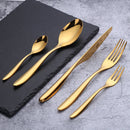 Axyaa Gold Stainless Steel Cutlery Set - Knife Fork Spoon Flatware