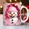 Axyaa 3D Snowman Ceramic Mug 11oz - Kids Birthday & Christmas Gift Cup