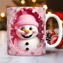 Axyaa 3D Snowman Ceramic Mug 11oz - Kids Birthday & Christmas Gift Cup