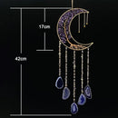 Axyaa 7 Chakra Agate Dream Catcher Moon Gemstone Wind Chime Home Decor