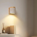 Axyaa LED Pull Chain Wall Light in Yellow Travertine Wood Finish