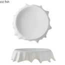 Axya Ceramic Irregular Dinner Plate Set of 6 - Solid Color Tableware